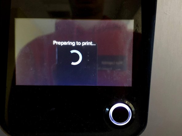 Confirm print by pressing the button