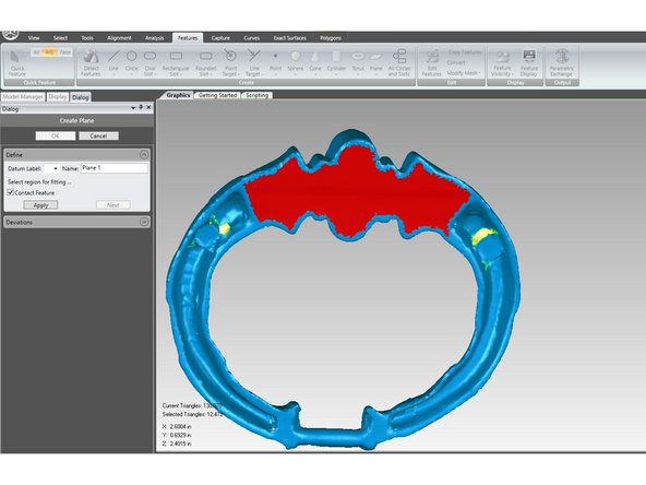 If you would like to set the scan at a certain place in the &quot;world&quot; aka have the scan close to the origin you will first need to create features: planes, lines,  and points that will allow you to reference against the xyz coordinates
