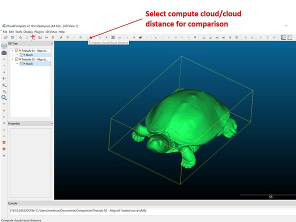 Select compute cloud/cloud distance to start the comparison process as shown in the first figure 