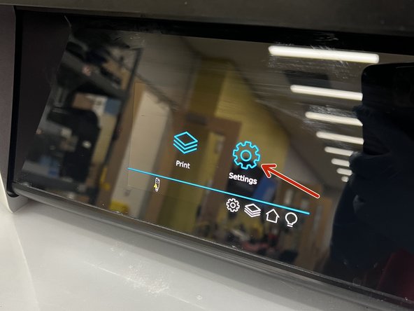 Tap the &quot;Settings&quot; button on the touch screen.