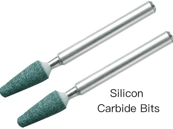 Aluminum oxide bits are suitable for most materials including ceramic, glass, mirror and stainless steel