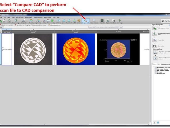 The third section will explain how to use the Analyzer software to perform part to CAD model comparison