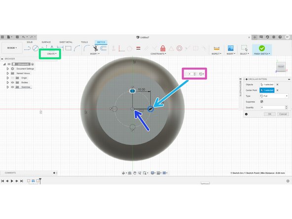 Once the sketch workspace opens, create a 10 mm line from the origin point.