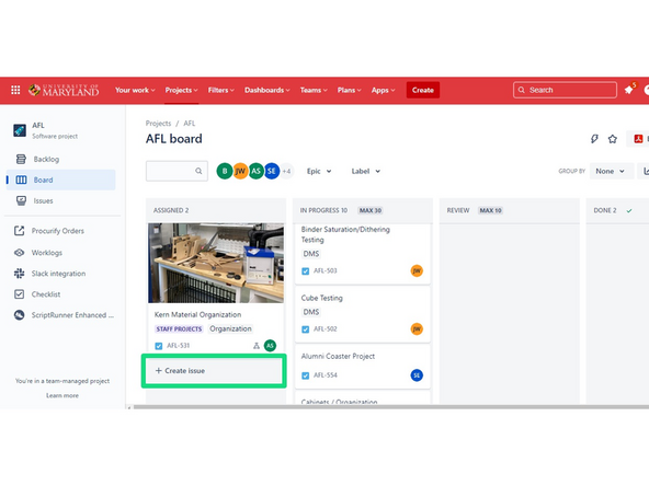 This is where you will add issues that need to be resolved in the lab.