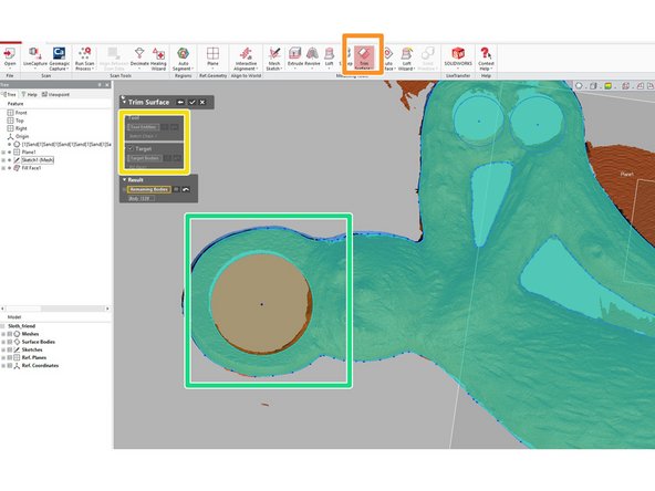 In either the &quot;Home&quot; or &quot;Model&quot; tab, select the &quot;Fill Face&quot; command