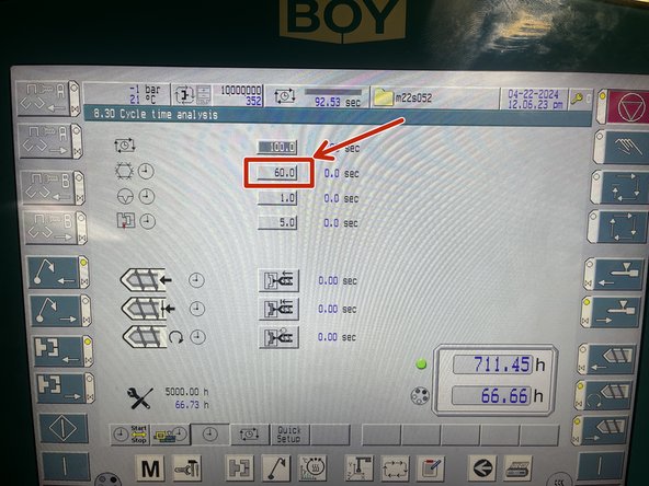having a too short cycle time will lead to warping of the part.