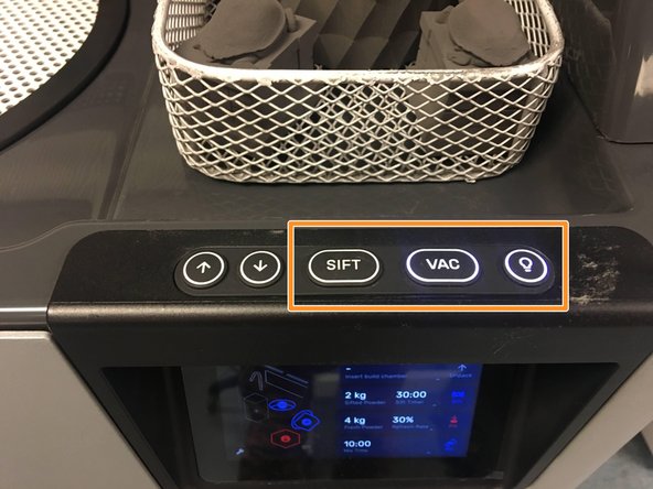 Using the buttons to the right of the Sift (or the touchpad), turn on the &quot;Light&quot; and &quot;Sift&quot; functions
