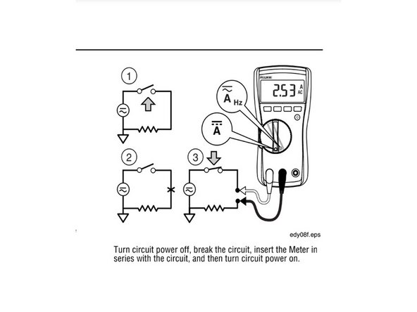 Use the proper terminals, switch position, and range for your measurements
