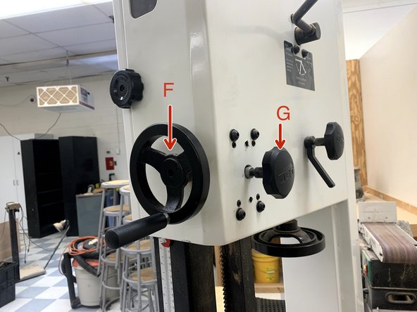 Move the fence more precisely by first loosening knob B while tightening knob C, then rotating the fine adjustment knob(D).