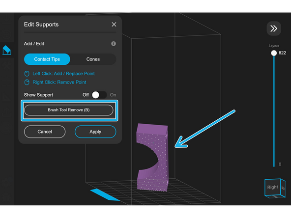 You can select between pillar and scaffold supports depending on the model you are printing.