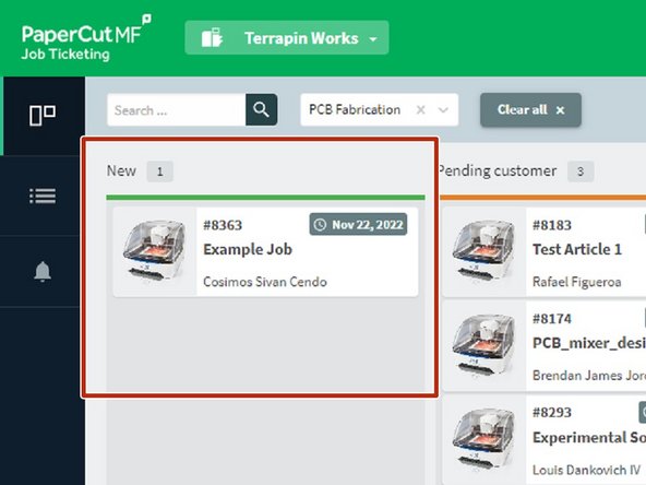 Orders in the New category have not been started by any other technician