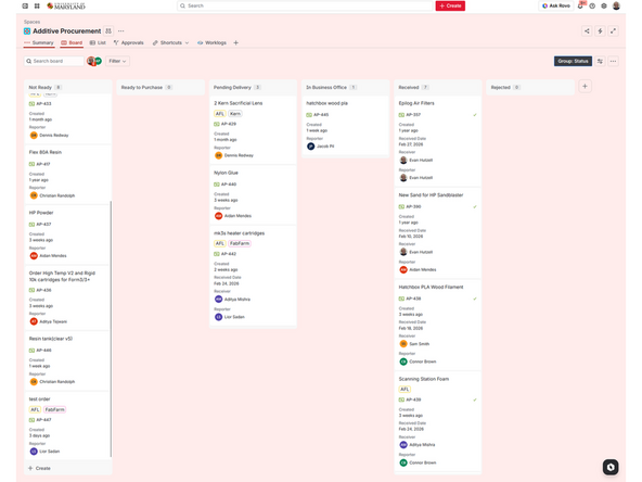 AFL - Projects and tasks outside of normal operations are tracked on this board. If you are assigned something here, make sure to update your item with any progress.