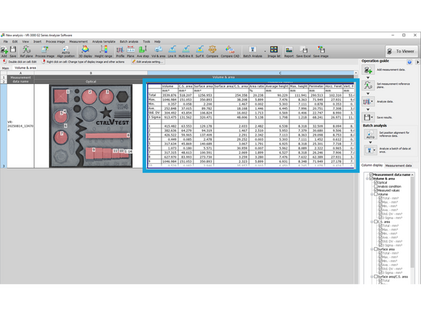 The right side has multiple tools that change the type and scope of the measurement to be made.
