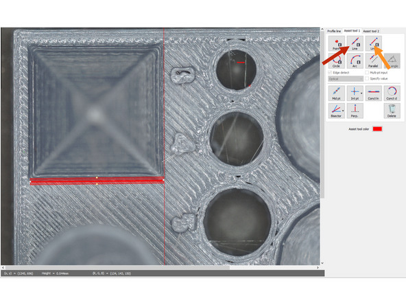 A straight line element that passes through two points (or more when [Multi-pt input] is selected).