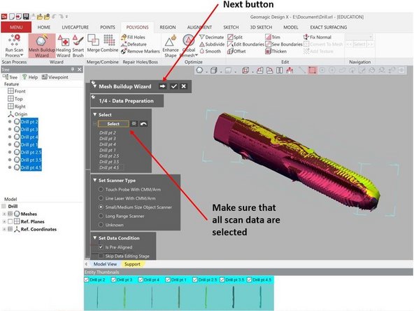 Now you need to merge all of those scan data into a single file