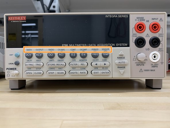 MATH - Configures and controls mX+b, percent, or reciprocal (1/X) calculation.