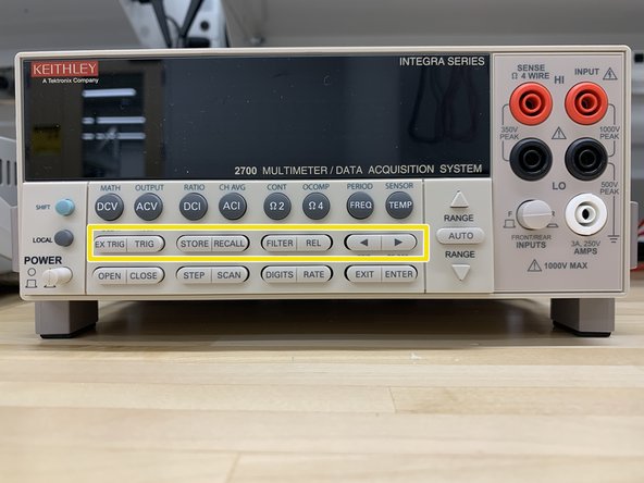 EX TRIG - Selects external triggering (front panel, bus, trigger link) as the trigger source.
