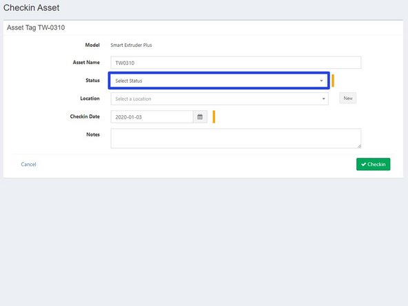 Use the search bar to find the correct asset as needed