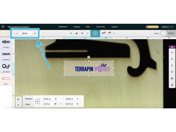 You can translate your design around the cut bed by clicking and dragging it