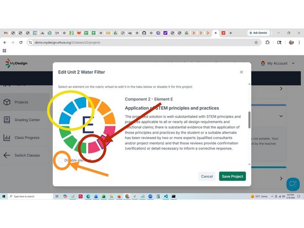 Select "Element F" on the color wheel