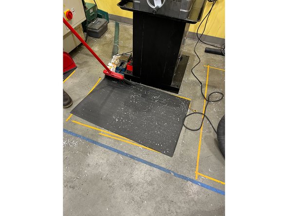 Use a broom and dustpan to clean the floor and general area