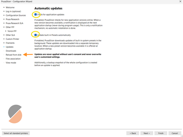 Assure that both boxes are checked under the updates tab