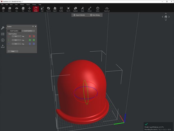 For this example you can just use the buttons to rotate in increments of 90 degrees