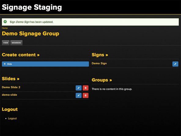 Your new slide has been added to the sign.