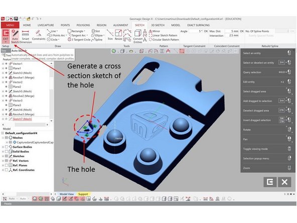 Now we want to create the hole like structure in the body (See figure)