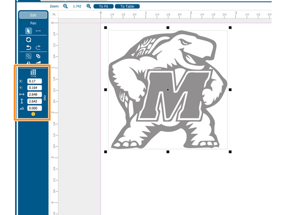 The grid on the Pin Table is 1&quot; x 1&quot;, to show a grid in Adobe Illustrator go to View &gt; Show Grid and then press ctrl + r to show the rulers on the margins.\