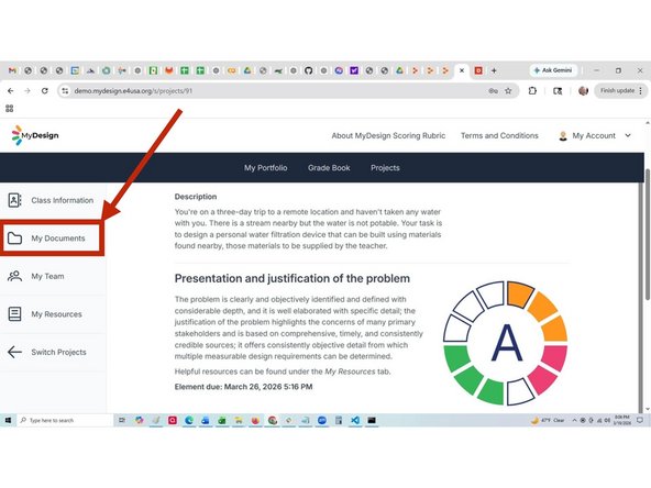 The process for submitting an individual document is the same as for a team document.