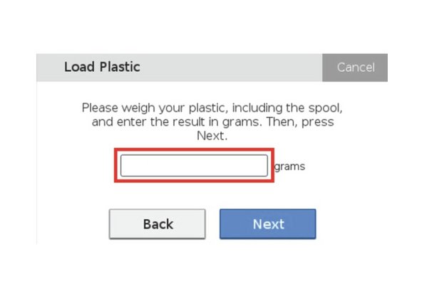 Select the material you are loading on the printer