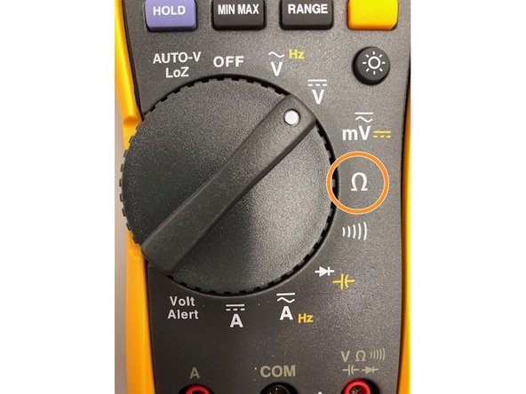 Set the Knob to the Omega symbol