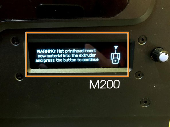 The extruder will begin to heat up again