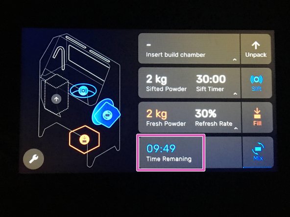You can view the time remaining on the Sift touchpad