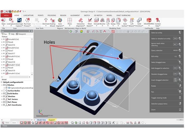 Repeat step 12 to generate the other holes