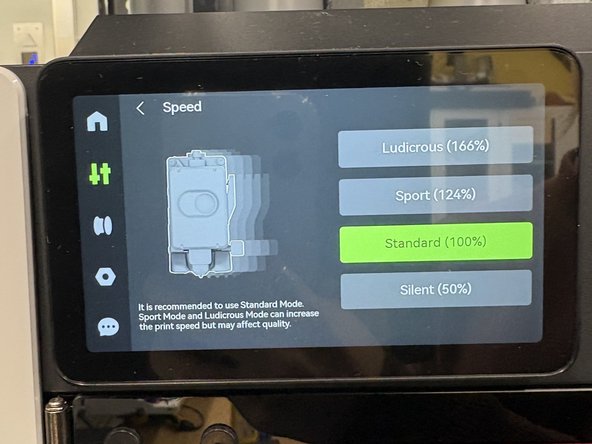 On the home screen, select the "Speed" setting