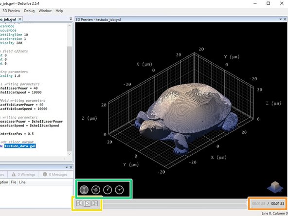 The time estimate is located in the lower right-hand corner (in hh:mm:ss format).