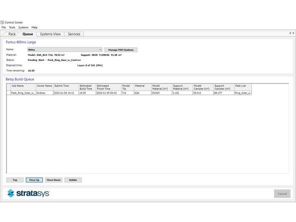 From this page you can reorder and delete jobs in the queue