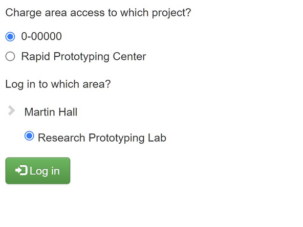 The box on the left allows you to log into the tool during their reservation.