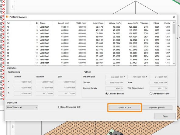 All the relevant data can be seen in this window