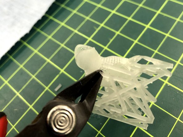 Use a side cutter to remove the raft