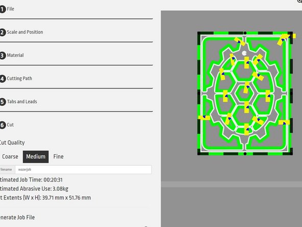 Select &quot;cut&quot; on the left