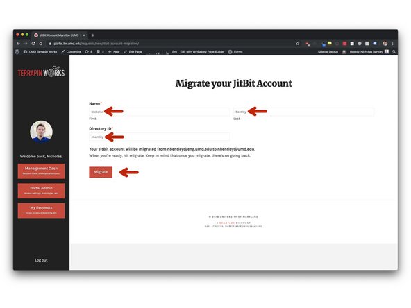 Go to https://portal.tw.umd.edu/requests/new/j....