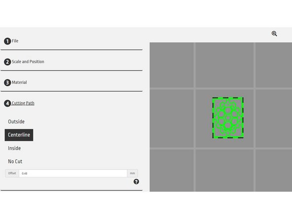 Next you will select which part of the lines you want to cut on.