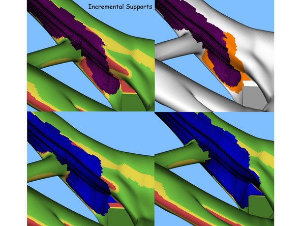 Since the shading of the part disappears when going into the zone creation modes, you need to use an incremental approach to adding supports.
