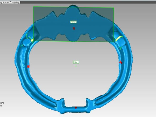 What types of features you define will depend on your scan. In this example, there will be a plane defining XY and a point for the origin. Generally, you just need to define enough features to constrain the scan