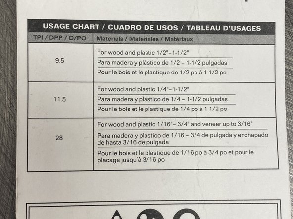9.5 - for wood ranging from 1/2 inches to 1.5 inches thick