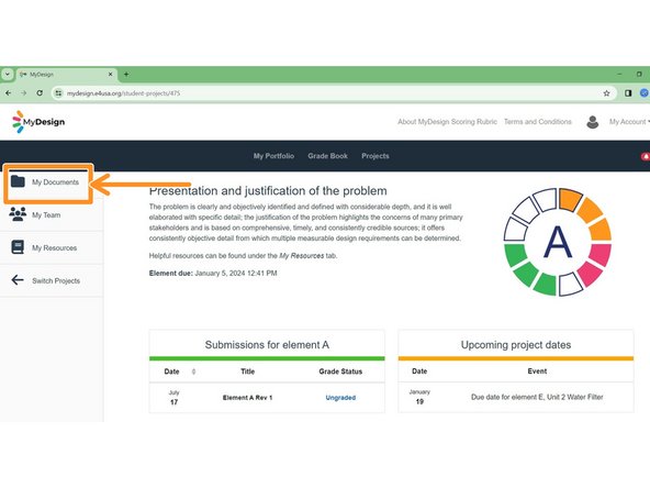 Select anywhere within the desired project card