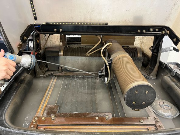 Continue cleaning all the crevices and the sides of the waterjet